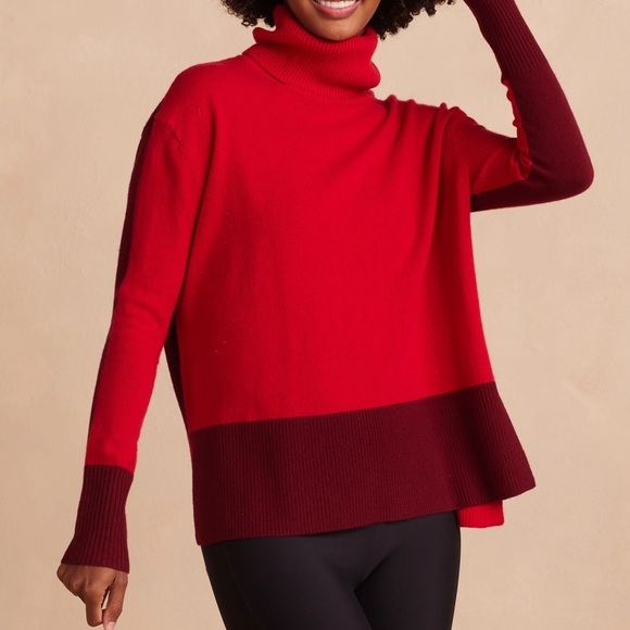summersalt Sweaters - Summersalt The Coziest Cashmere Blend Turtleneck in Pinot & Lava